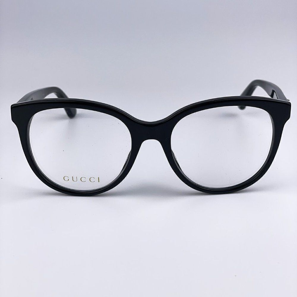 SALE! NEW GUCCI LOGO GG0329O 004 Black Multicolor Round Women Eyeglasses